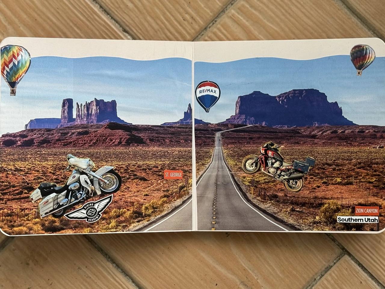 A scrapbook of southern Utah, open on the table